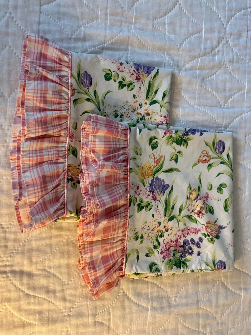 Vintage Laura Ashley 90s Cotton Blend Floral Pillowcases